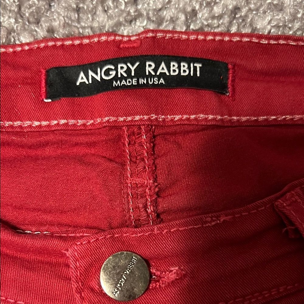 Angry Rabbit Women's Vibrant Red Jeans. Size 30 - Picture 2 of 7